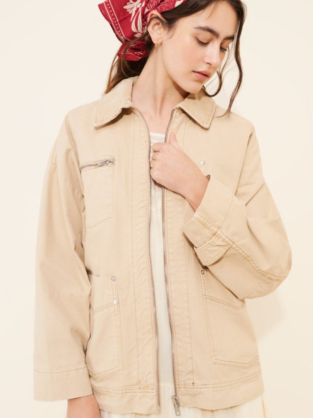 Free People Easy That Canvas Jacket - Size Small